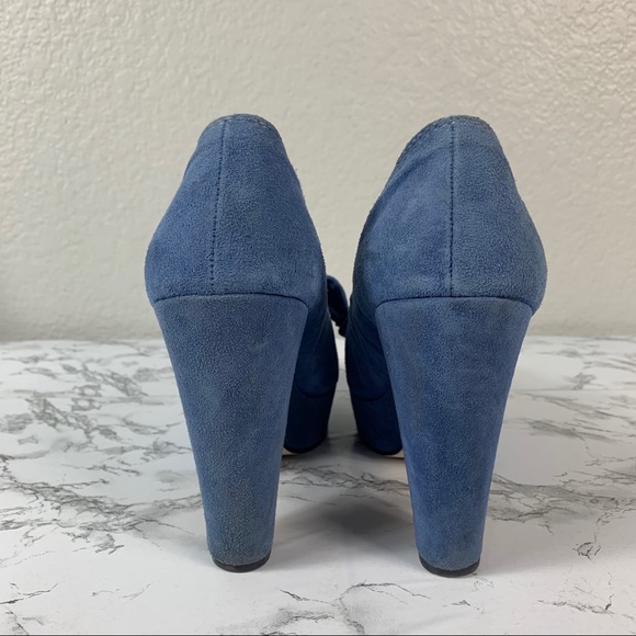 Seychelles Women’s Blue Suede Platform Heels 10 - Picture 4 of 8